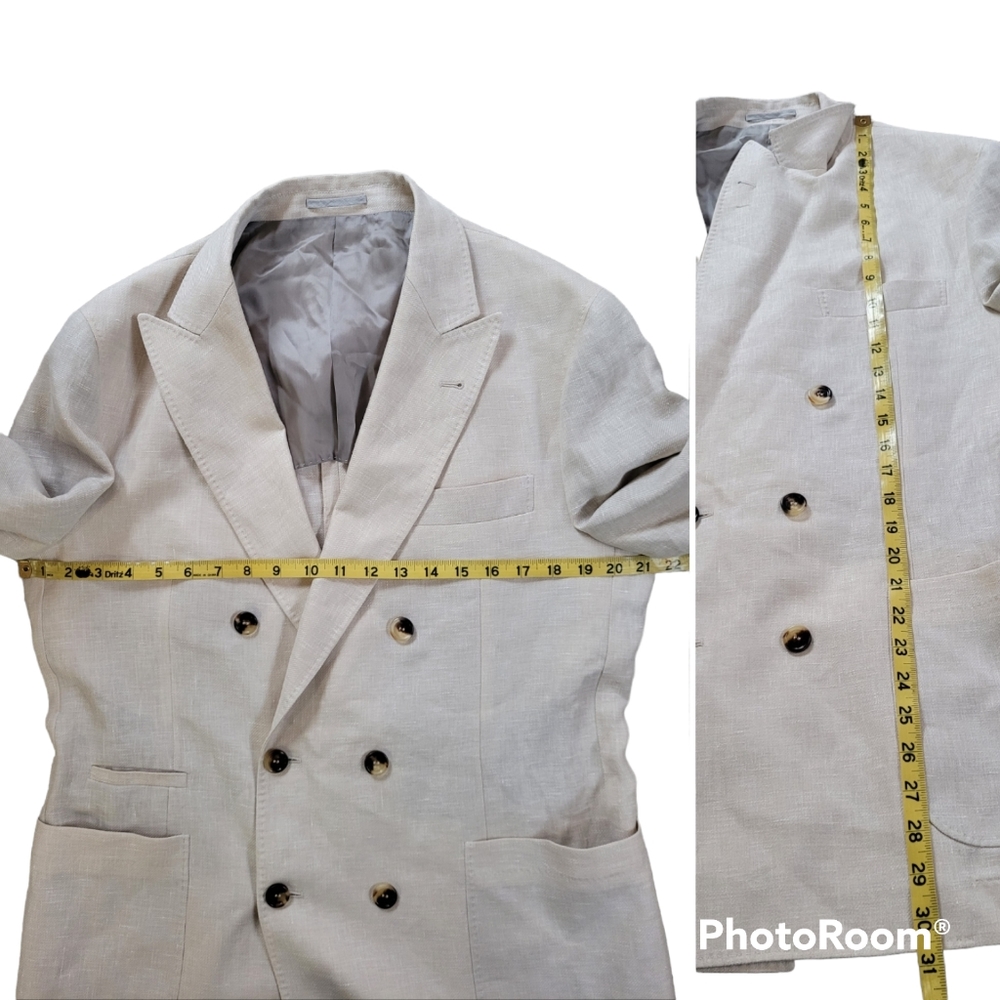 BRUNELLO CUCINELLI Light Beige Linen Wool Silk Blend Sport Jacket Sz IT 50 US 40 - Picture 14 of 16
